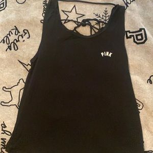 PINK Victoria’s Secret black tie back tank top